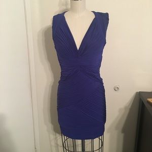 BCBG maxzaria, cobalt blue body con dress.